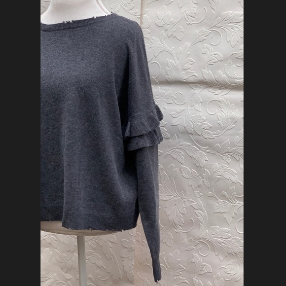 SOLD‼️CURRENT/ELLIOTT🌸The Ruffle Sweater Wool - Picture 4 of 8